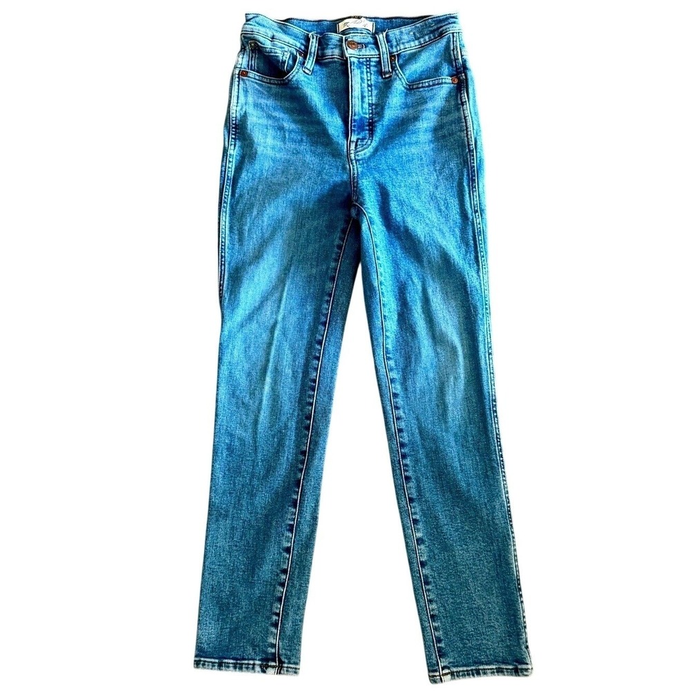 Madewell Jeans Stovepipe Women 26 Blue High Rise Straight Leg Light Wash